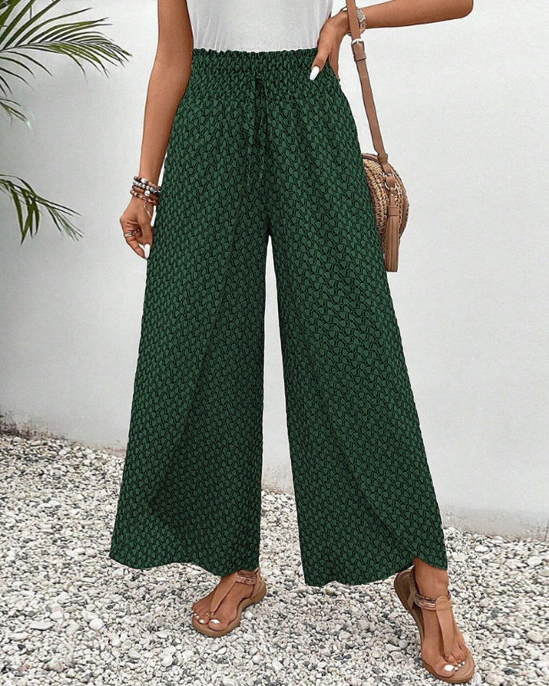 Aline | Geometrische Wijde Pijpen Broek