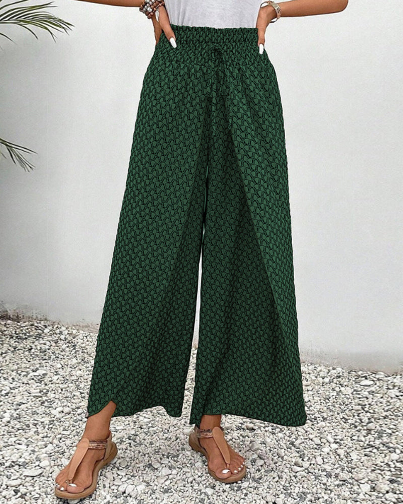 Aline | Geometrische Wijde Pijpen Broek