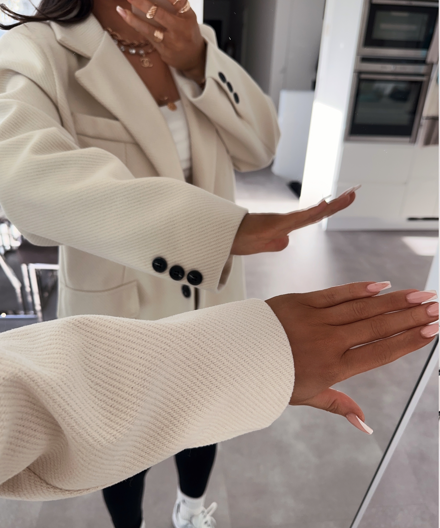 Vimala | Beige Oversized Casual Blazer