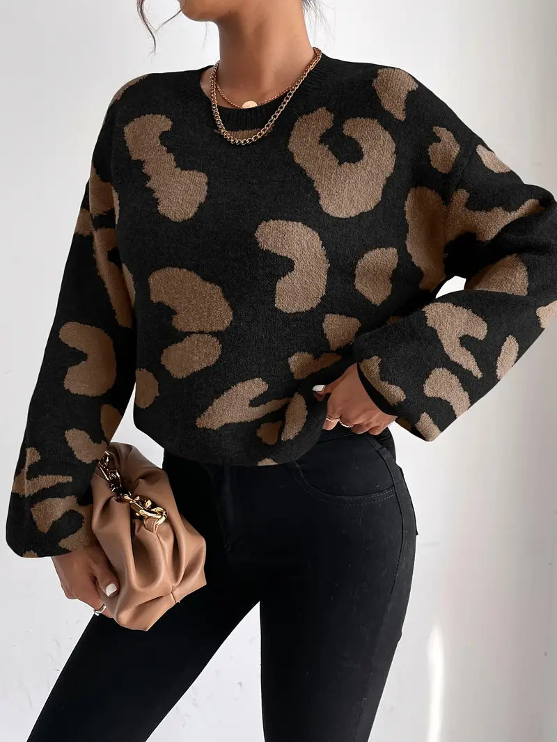 Divina | Trendy Luipaardprint Trui