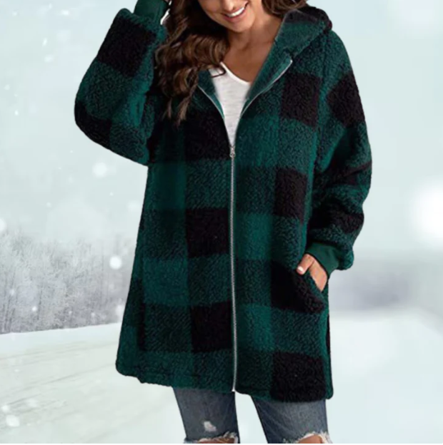 Ardys | Warme Hooded Geruite Jas