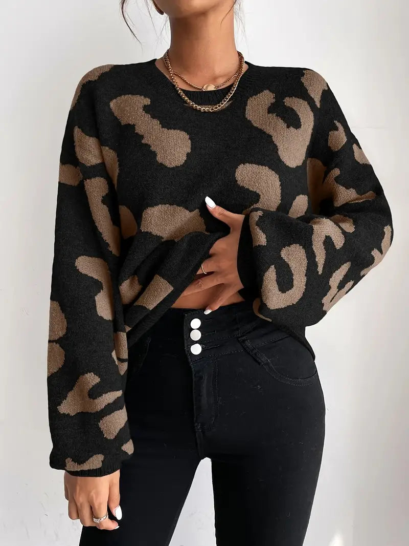 Divina | Trendy Luipaardprint Trui