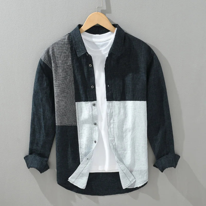 Dionel | Trendy Patchwork Overhemd