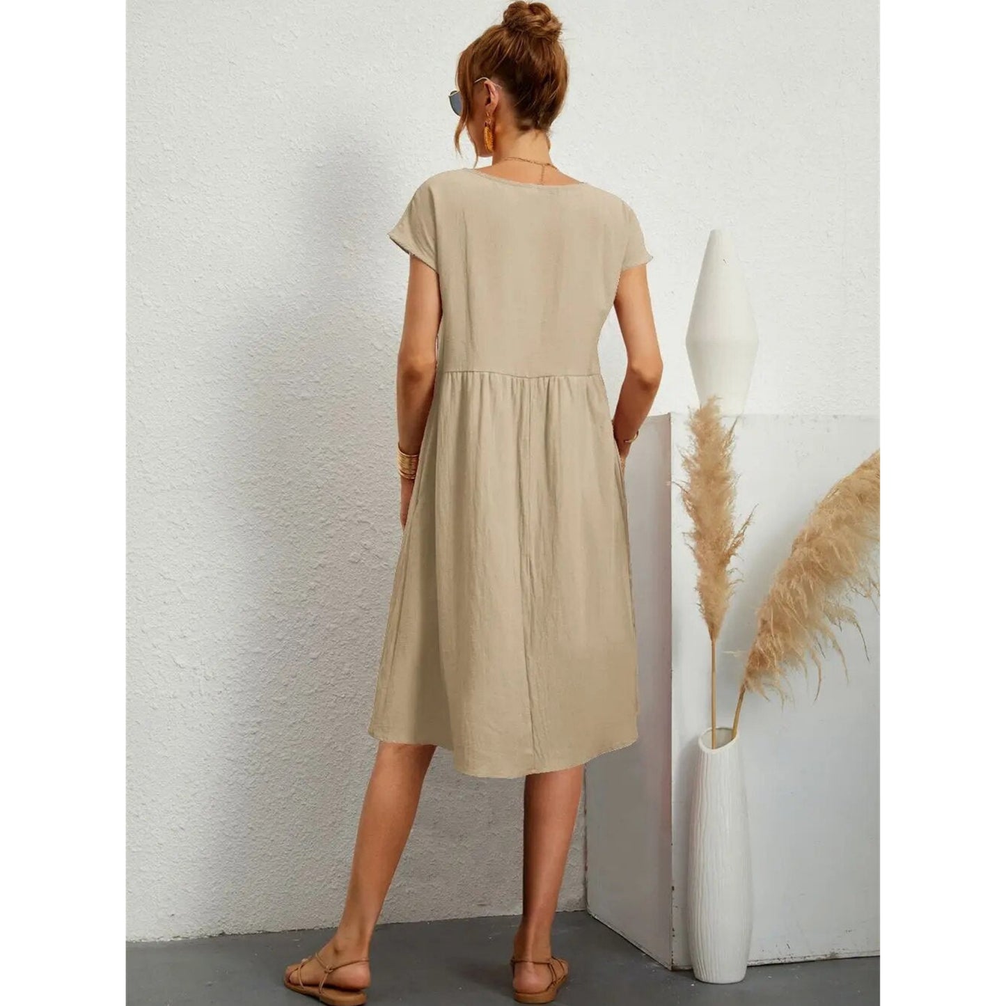 Dames Midi Jurk | Korte Mouwen