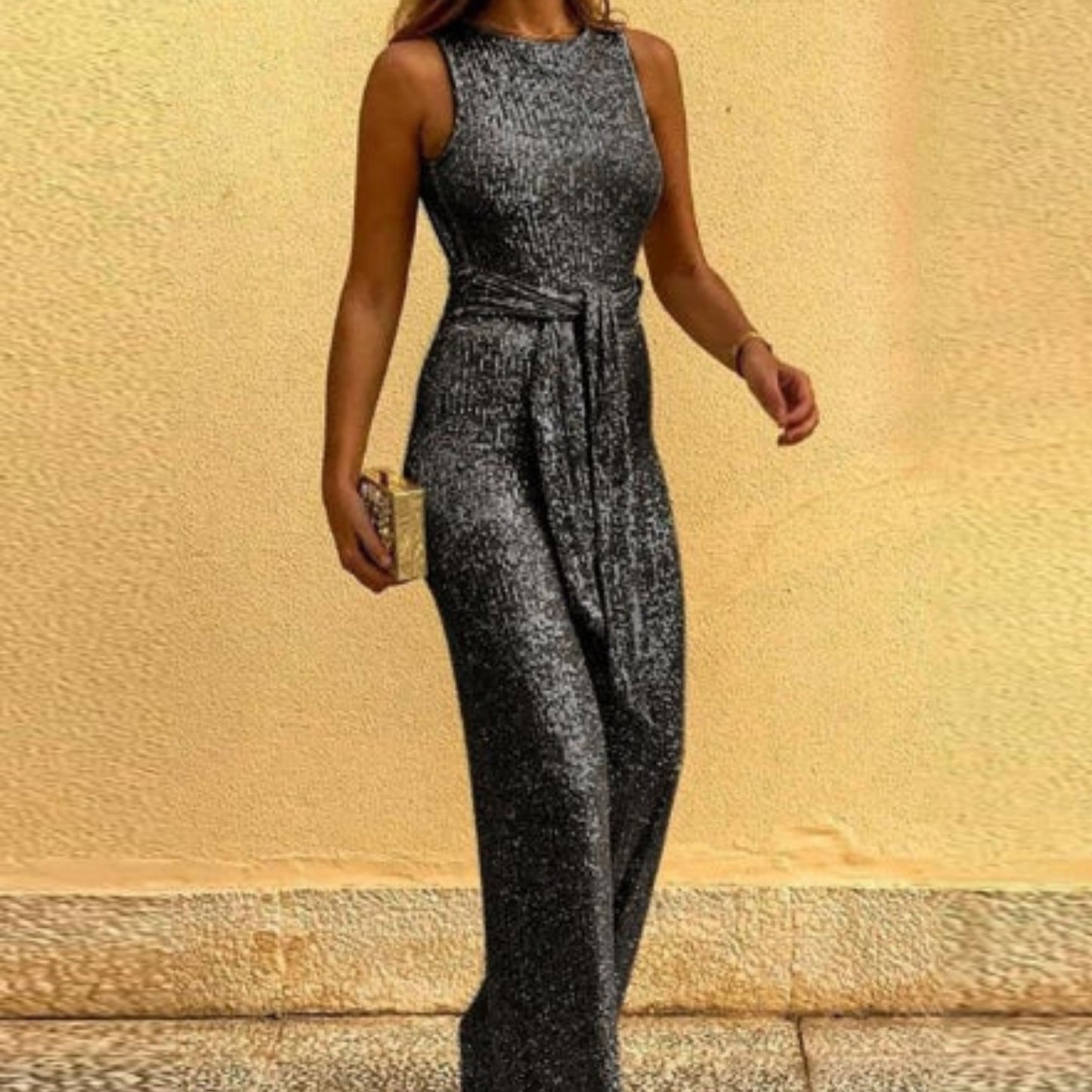 Andelien | Dames Jumpsuit | Mouwloos Pailletten