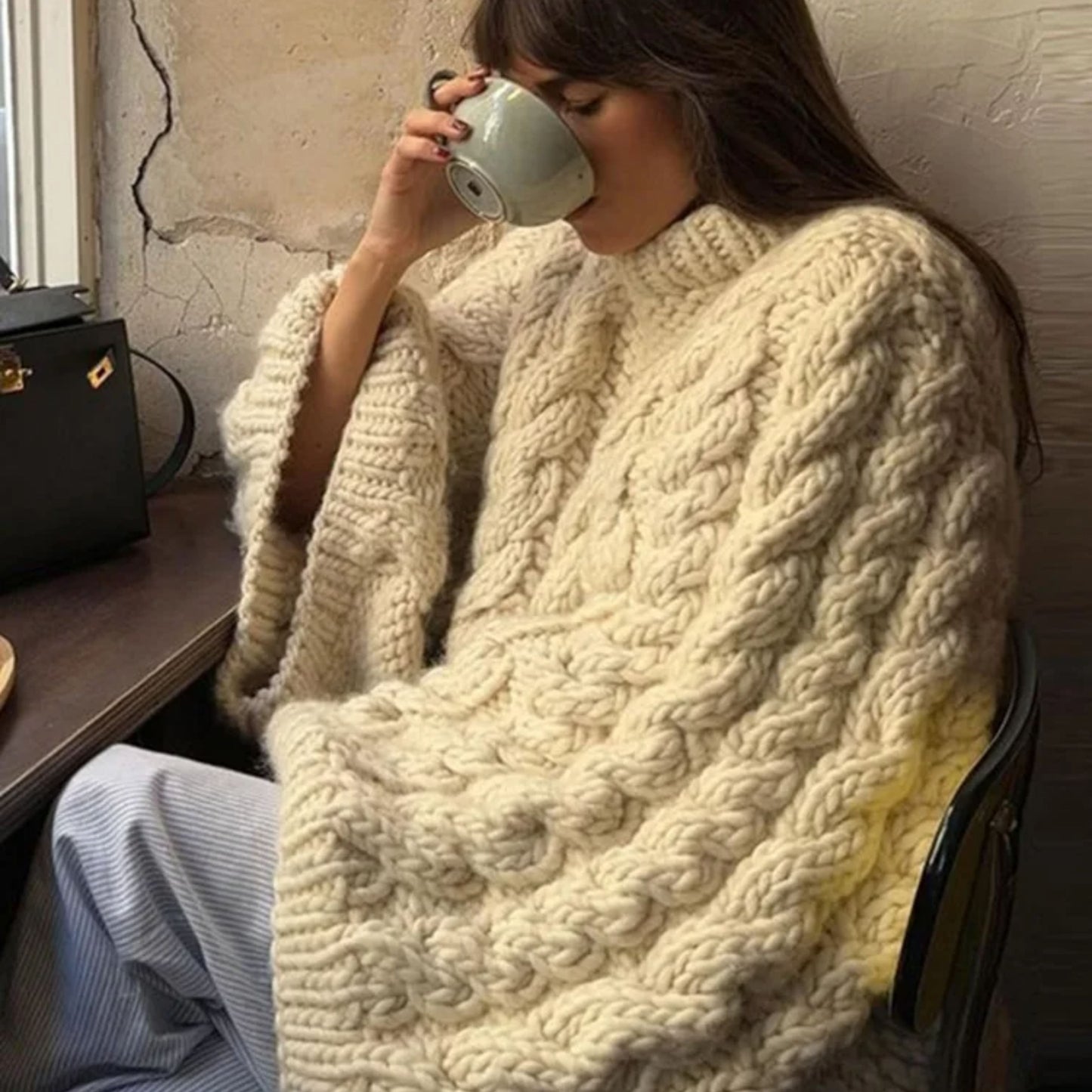 Alberitha | Dames Oversized Trui | Grof Kabelgebreid