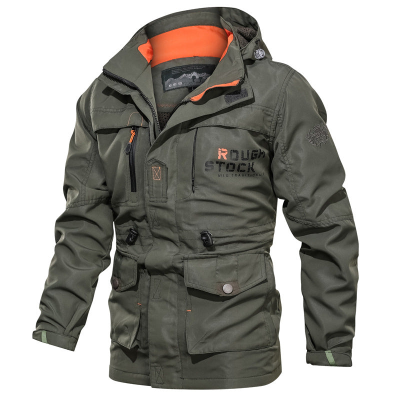 Heren Outdoor Jas – Waterafstotend – Relaxte Pasvorm – Capuchon – Multizak – Halflang