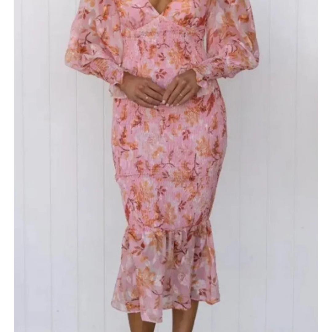 Janaya | Bloemenprint Midi Jurk
