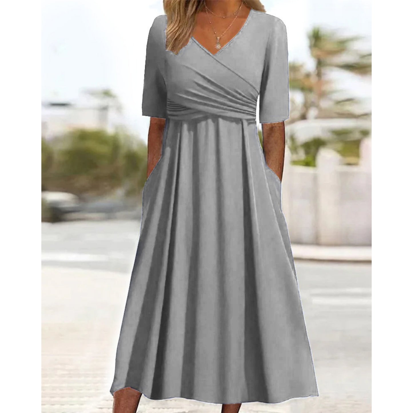 Dames Midi Jurk | Crossover