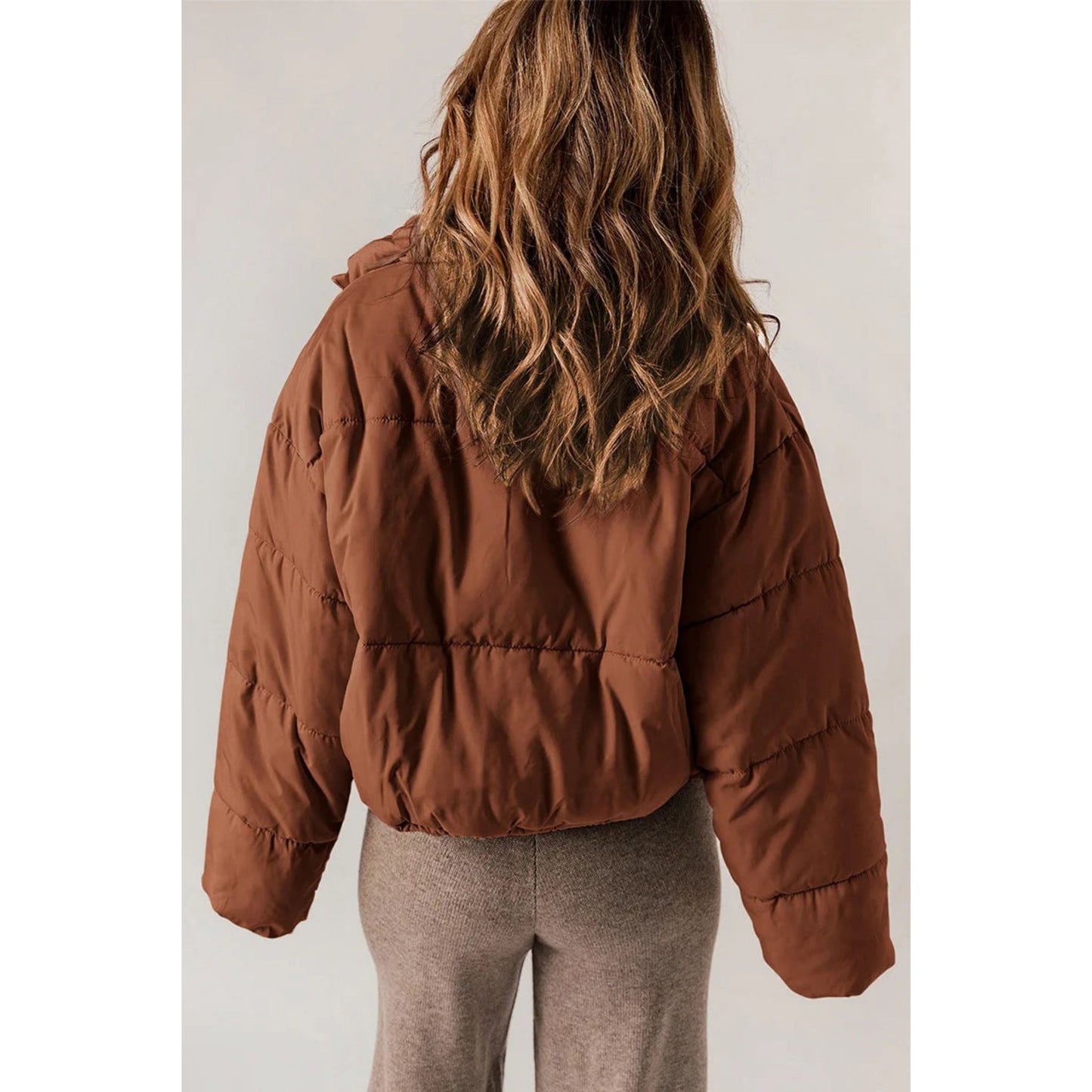 Everliese | Dames Puffer Jas | Cropped Zip Design