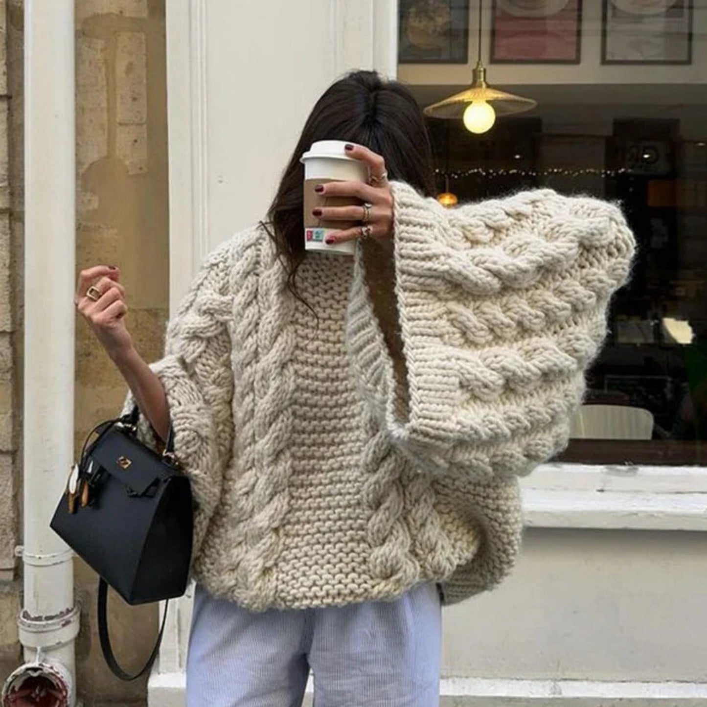 Alberitha | Dames Oversized Trui | Grof Kabelgebreid