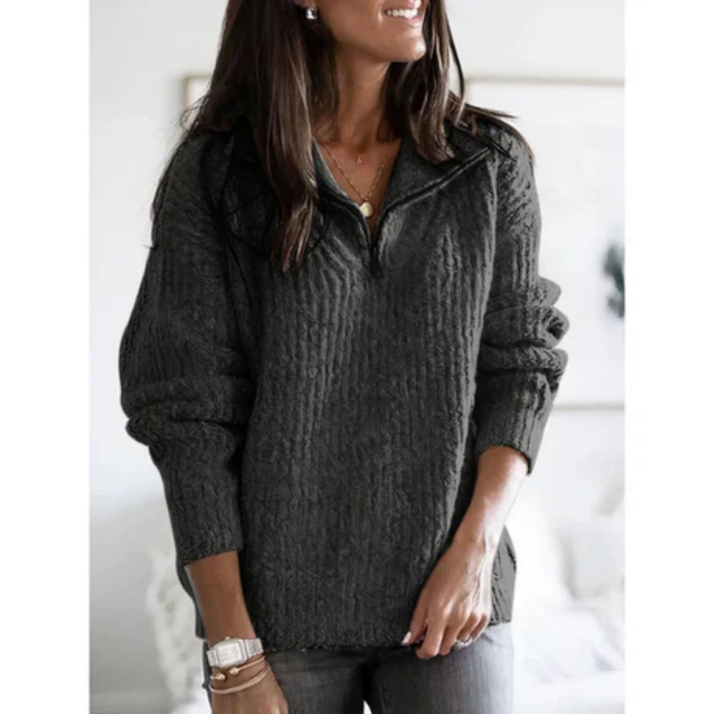 Asmelinda | Dames Trui | Ritssluiting