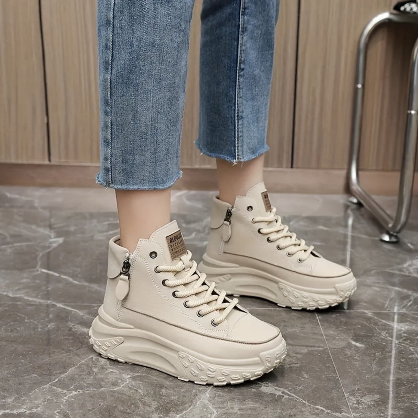 Beline | Dames Platform Sneakers | Hoge Top