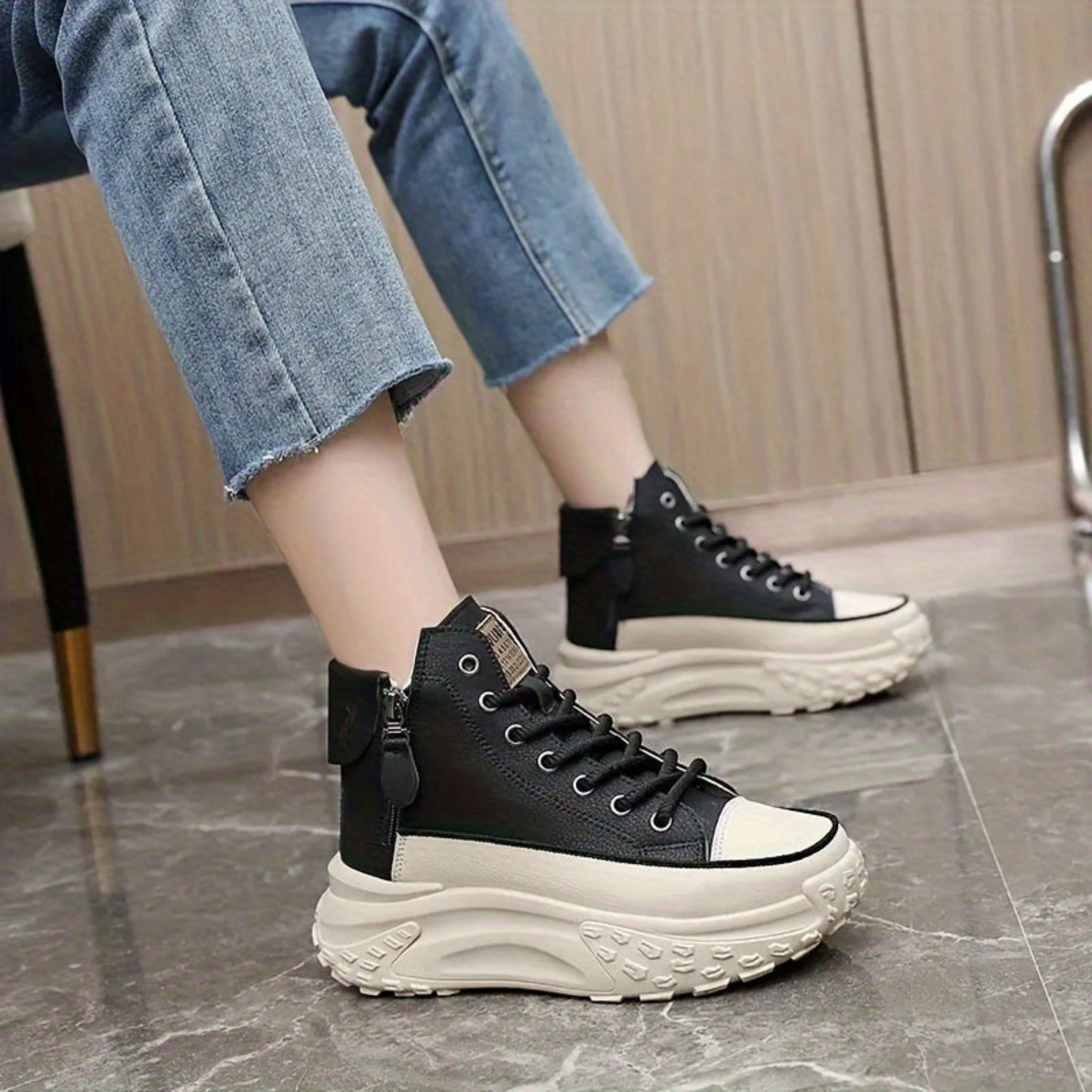 Beline | Dames Platform Sneakers | Hoge Top
