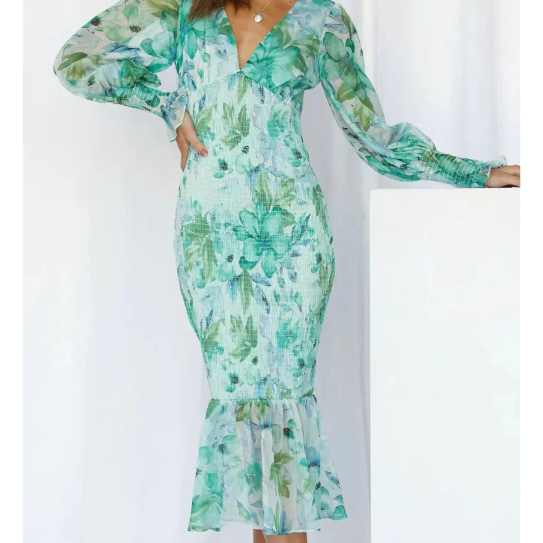 Janaya | Bloemenprint Midi Jurk