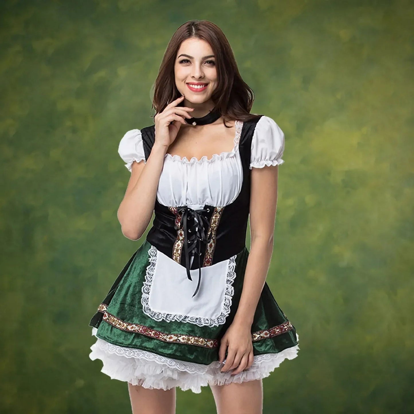 Alieda | Dames Dirndl Jurk | Korte Mouwen