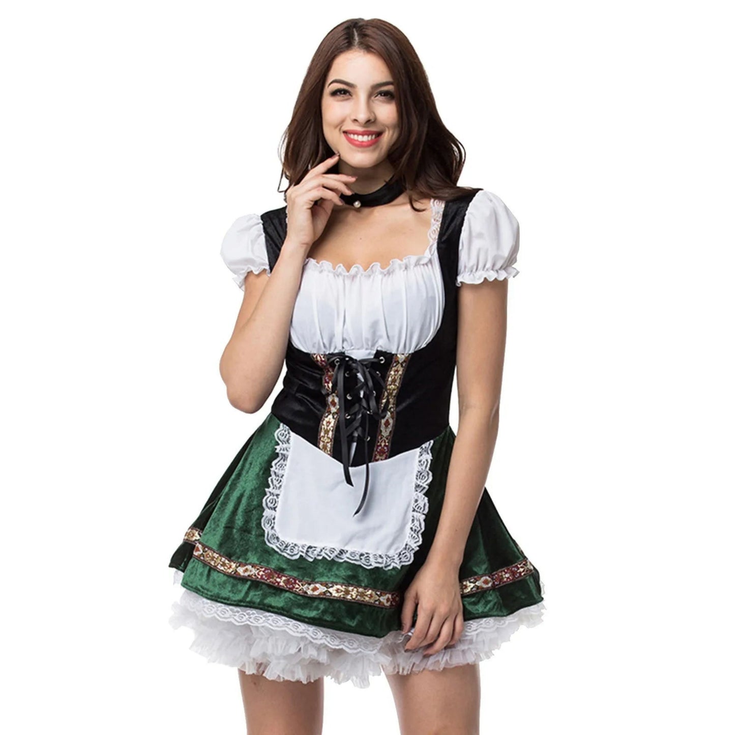 Alieda | Dames Dirndl Jurk | Korte Mouwen