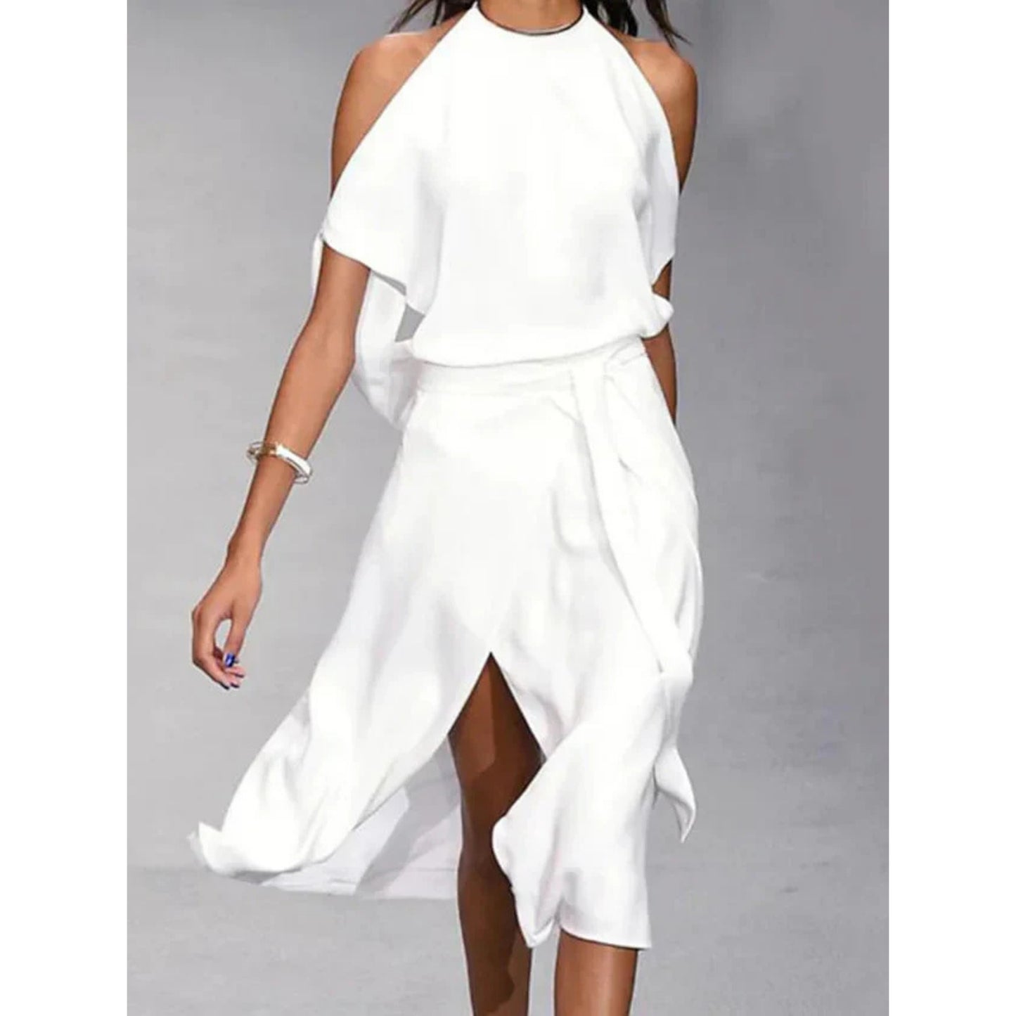 Dames Elegante Schouder Uitsnijdingen Jurk | Modieus