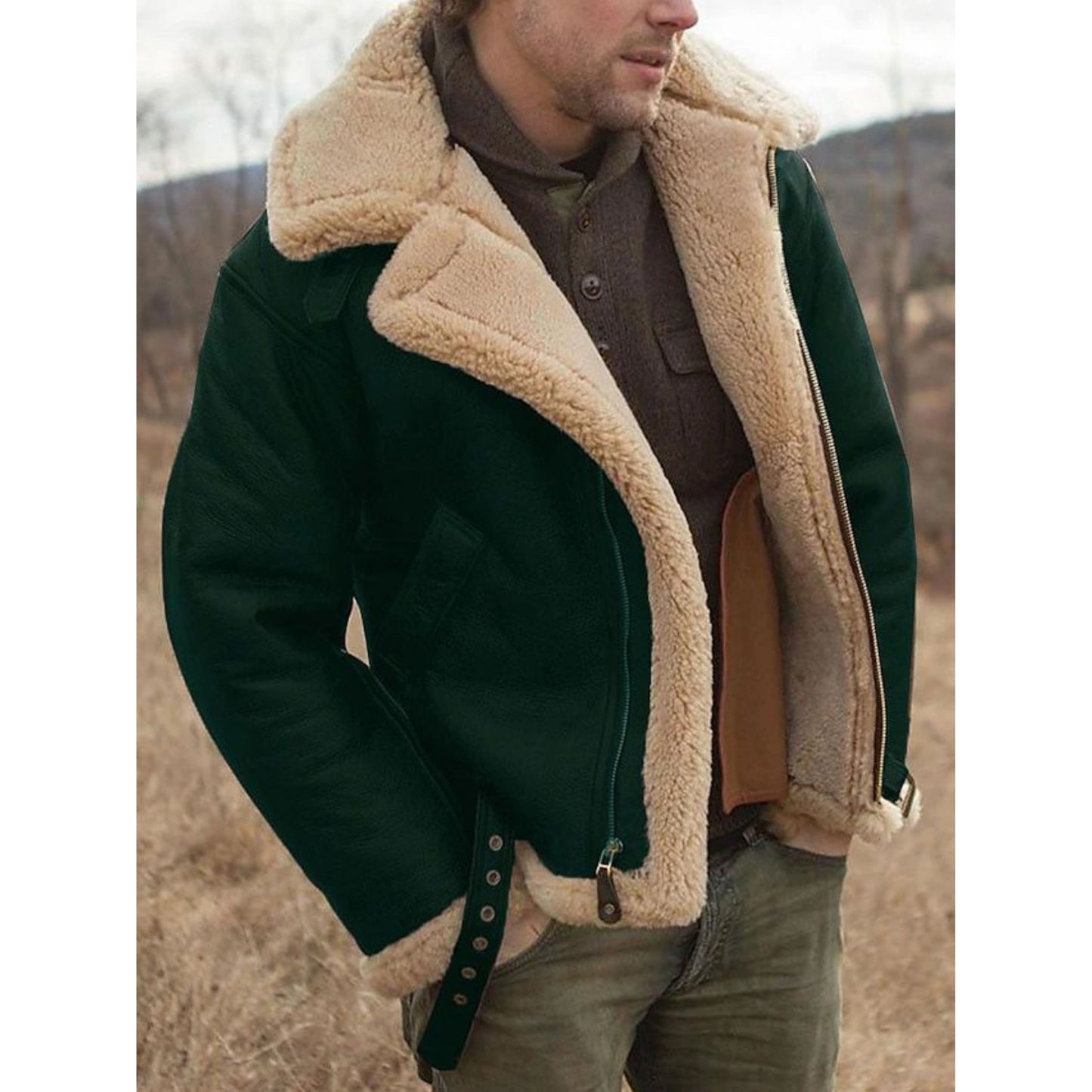 Alfero | Heren Aviator Jas | Met Ceintuur
