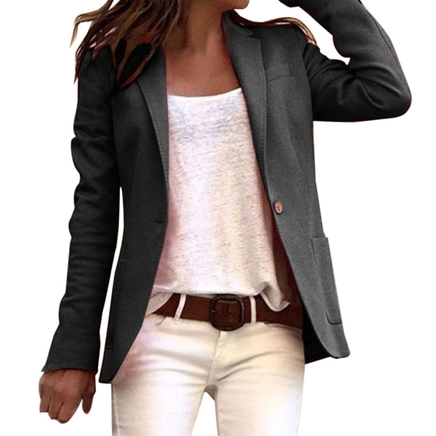 Dames Geknoopte Slim Fit Blazer | Lange Mouw