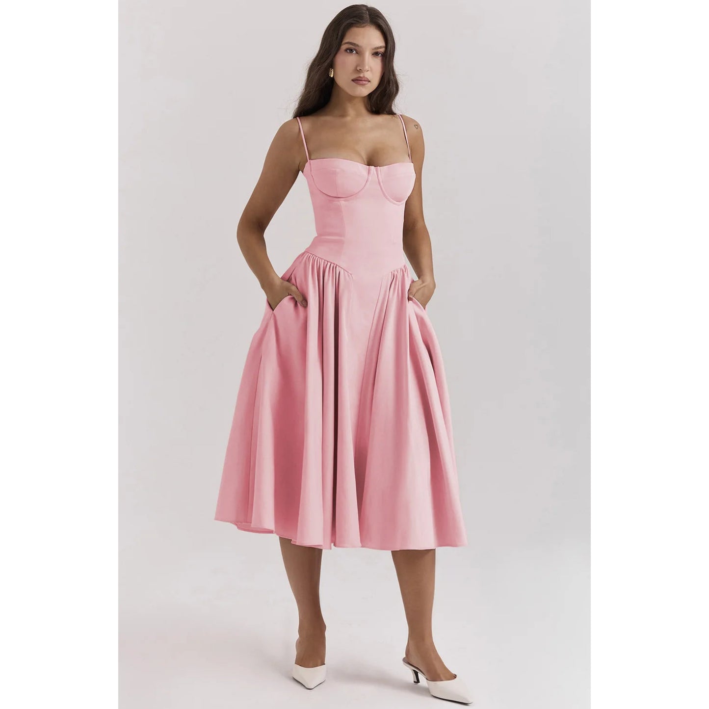 Dames Mouwloze Jurk | Midi