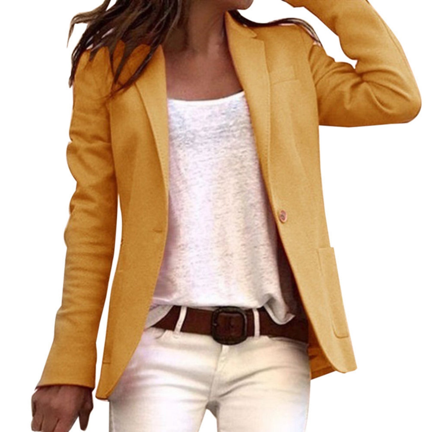 Dames Geknoopte Slim Fit Blazer | Lange Mouw