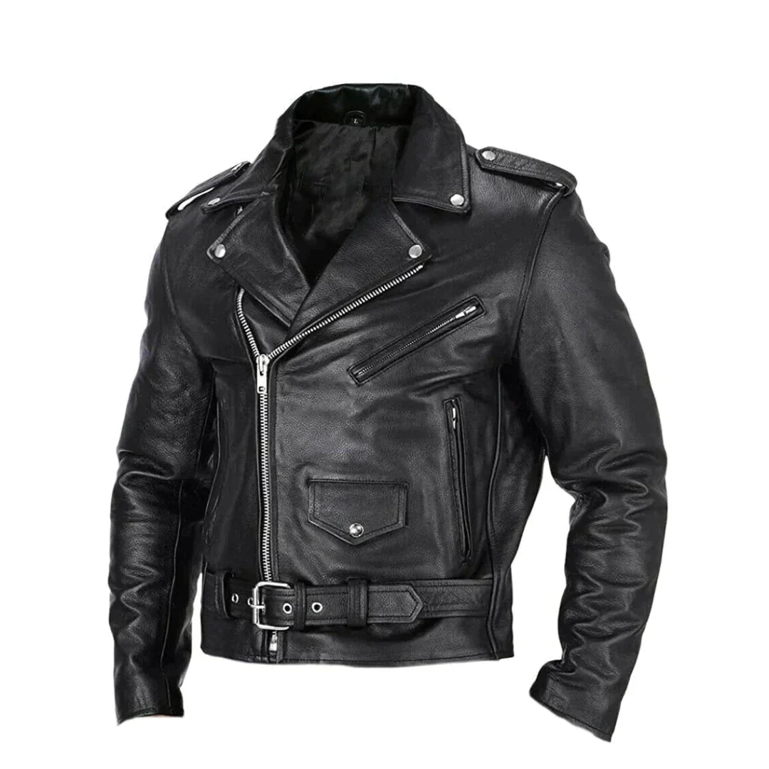 Lovel | Klassieke Zwarte Bikerjas Heren
