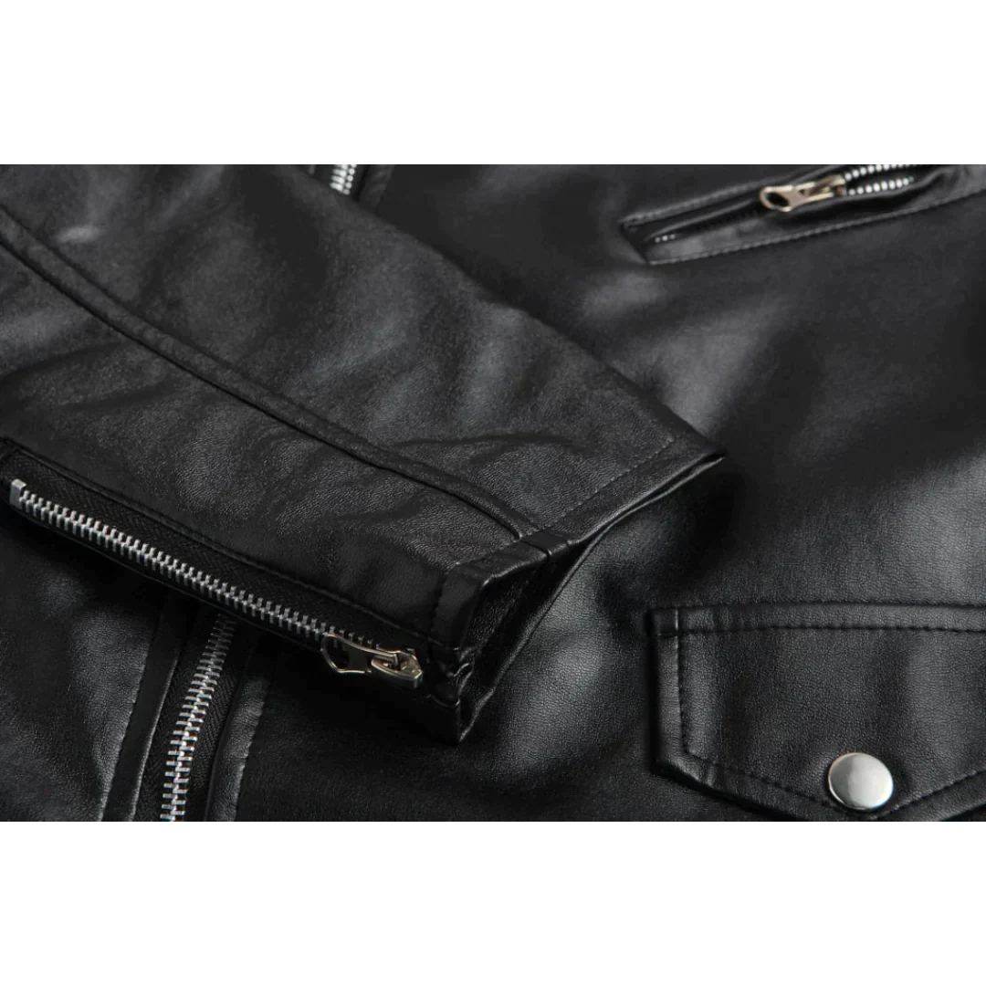 Lovel | Klassieke Zwarte Bikerjas Heren