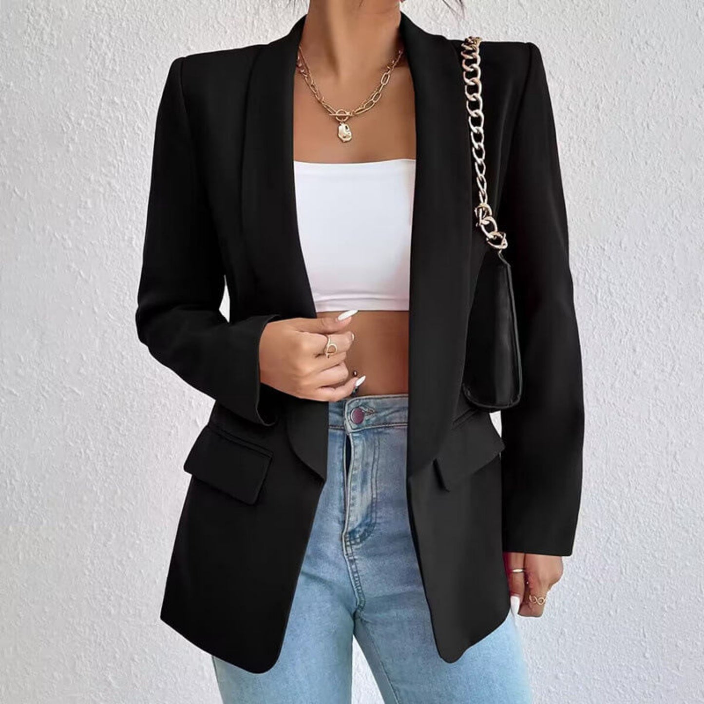 Dames Elegante Lange Mouw Blazer | Open Front