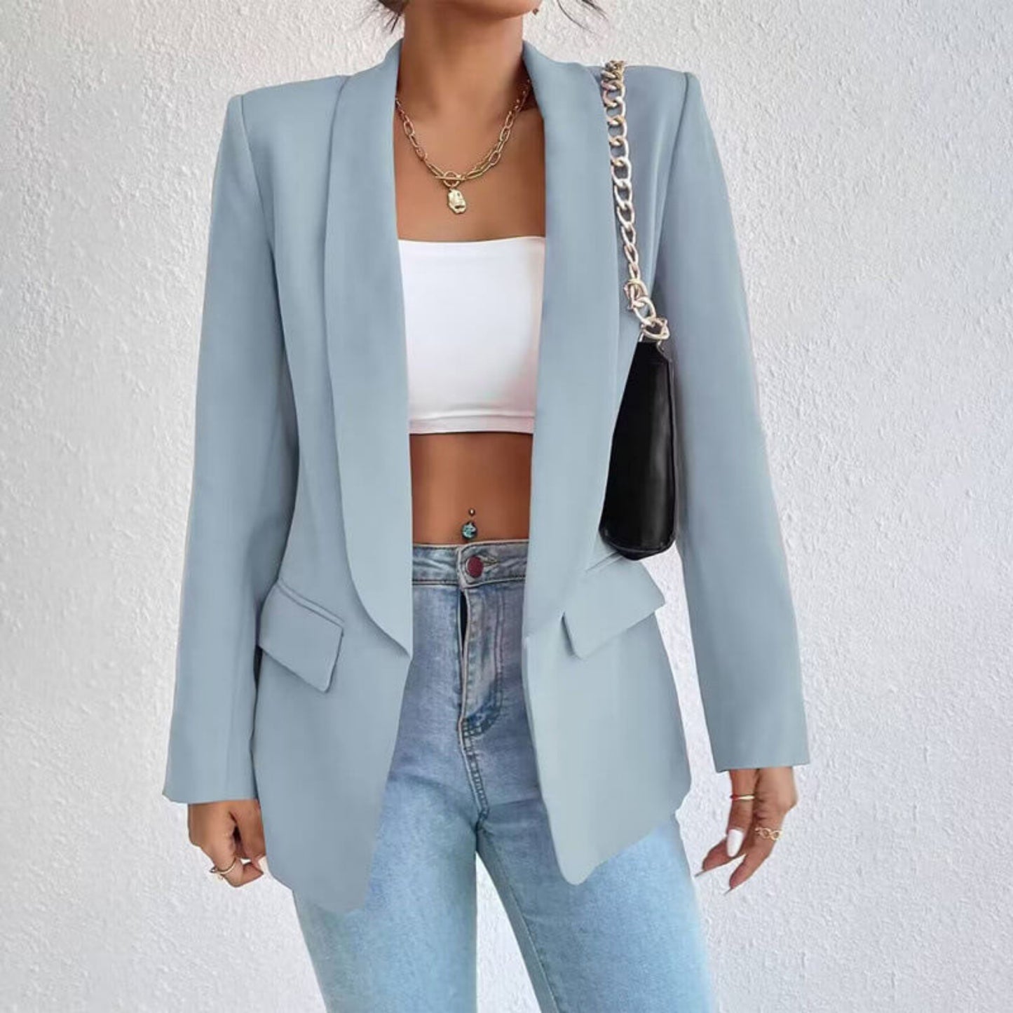 Dames Elegante Lange Mouw Blazer | Open Front