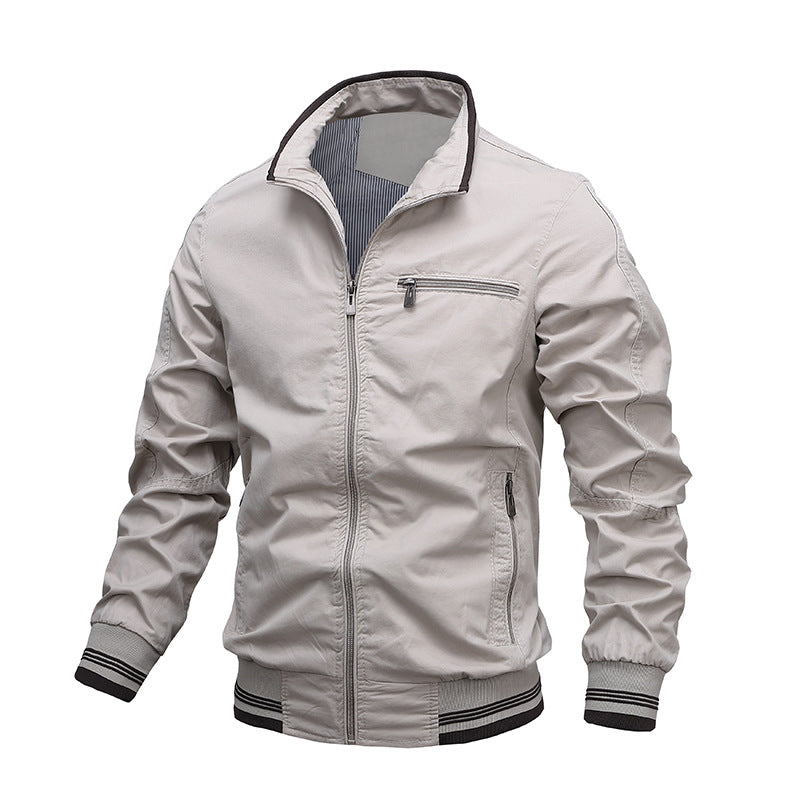 Heren Jack – Regular Fit – Katoen – Ritssluiting – Opstaande Kraag – Zakken