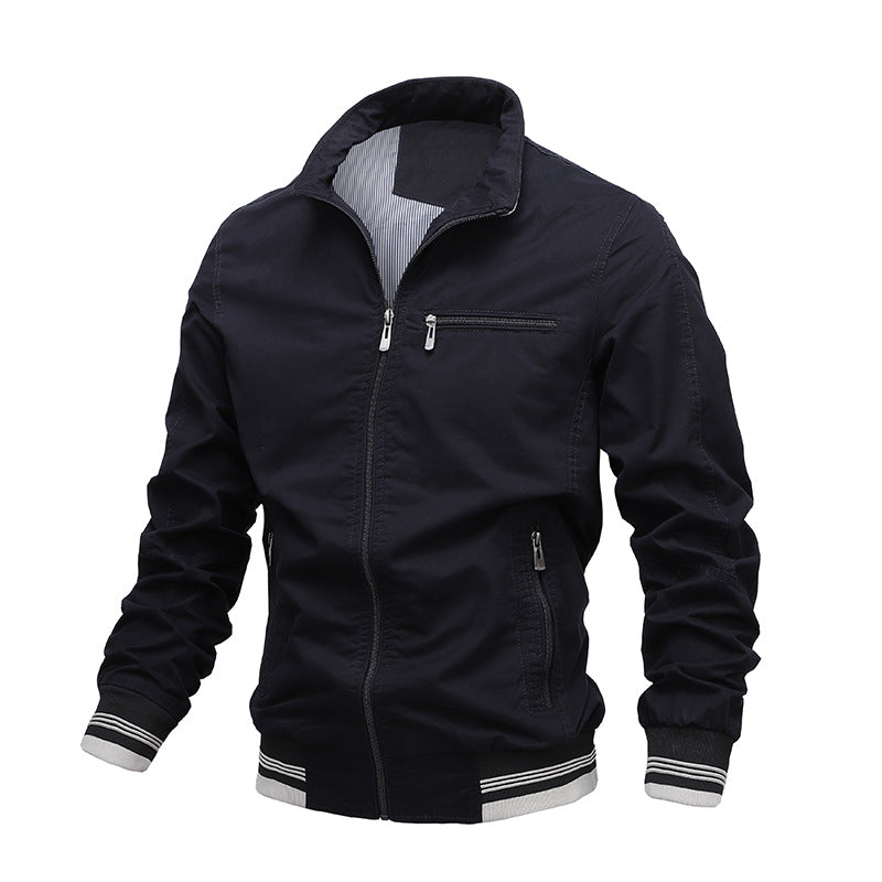 Heren Jack – Regular Fit – Katoen – Ritssluiting – Opstaande Kraag – Zakken