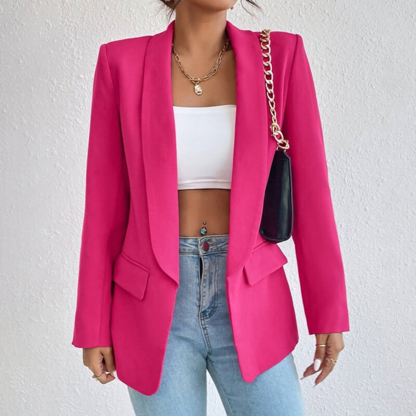 Dames Elegante Lange Mouw Blazer | Open Front