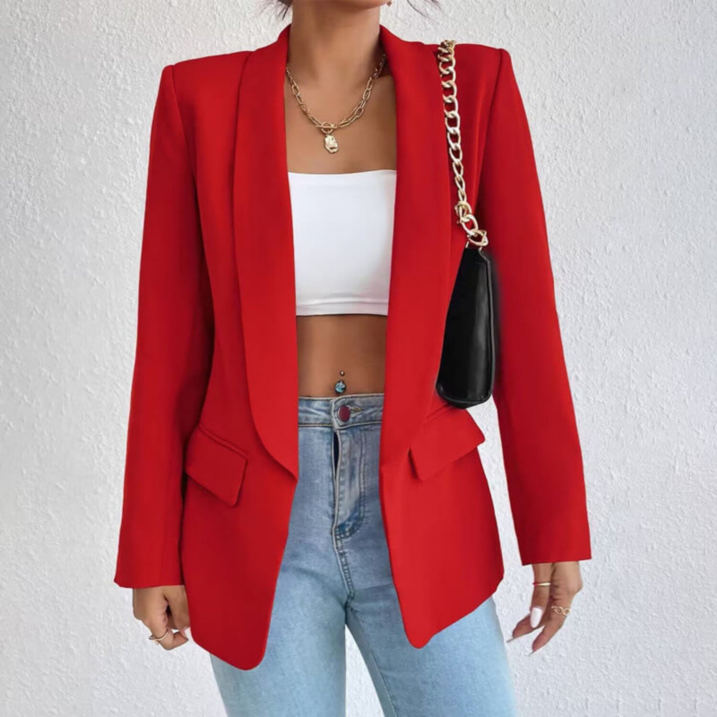 Dames Elegante Lange Mouw Blazer | Open Front