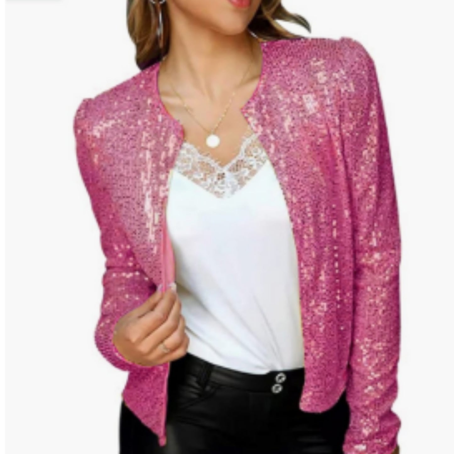 Dames Korte Blazer met Rits | Pailletten