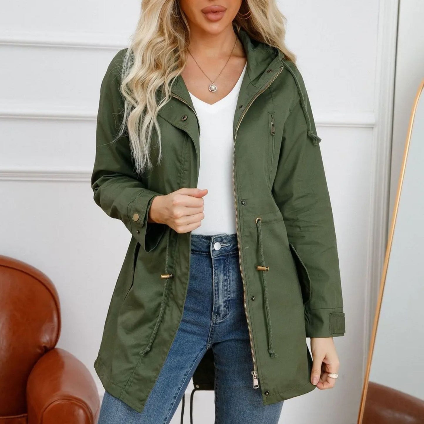 Everlindina | Dames Hooded Jacket | Drawstring Taille Ontwerp