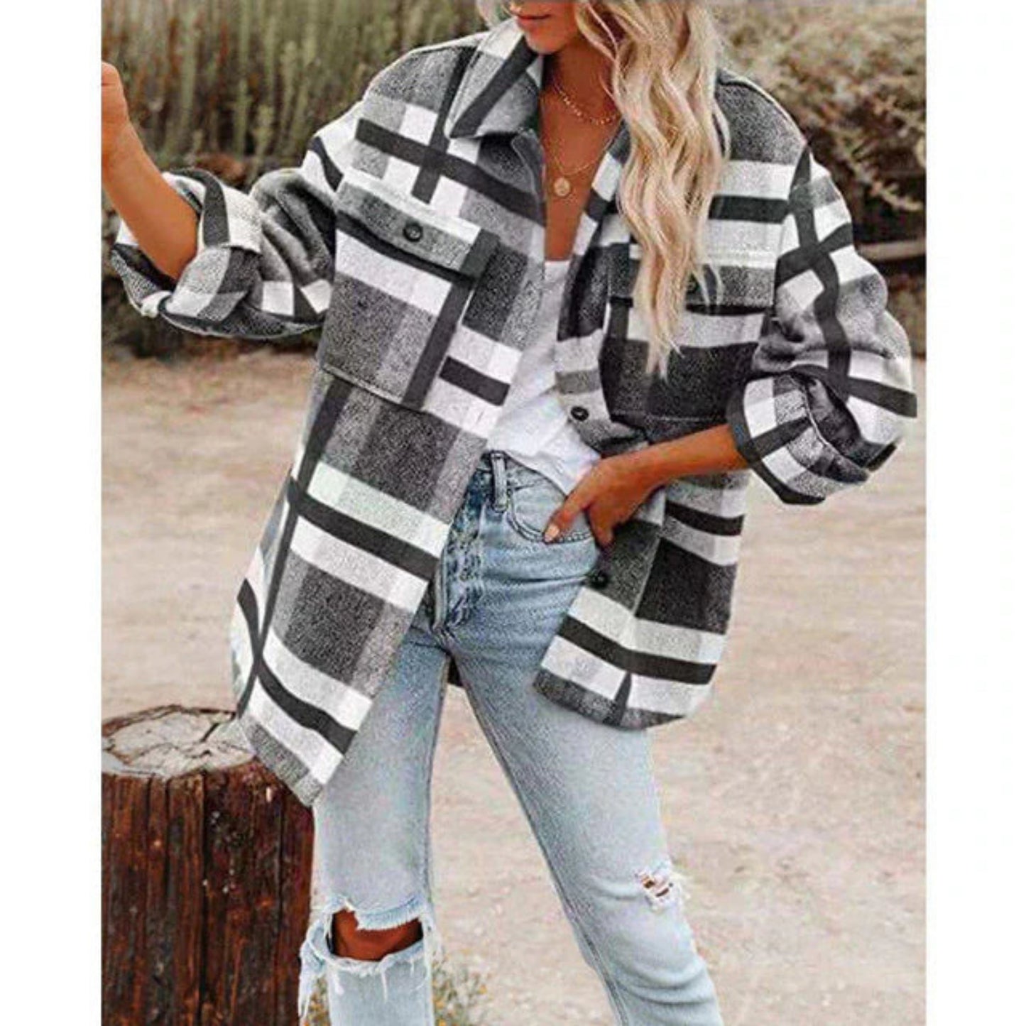 Eelgonda | Dames Geruit Overshirt | Knoopsluiting