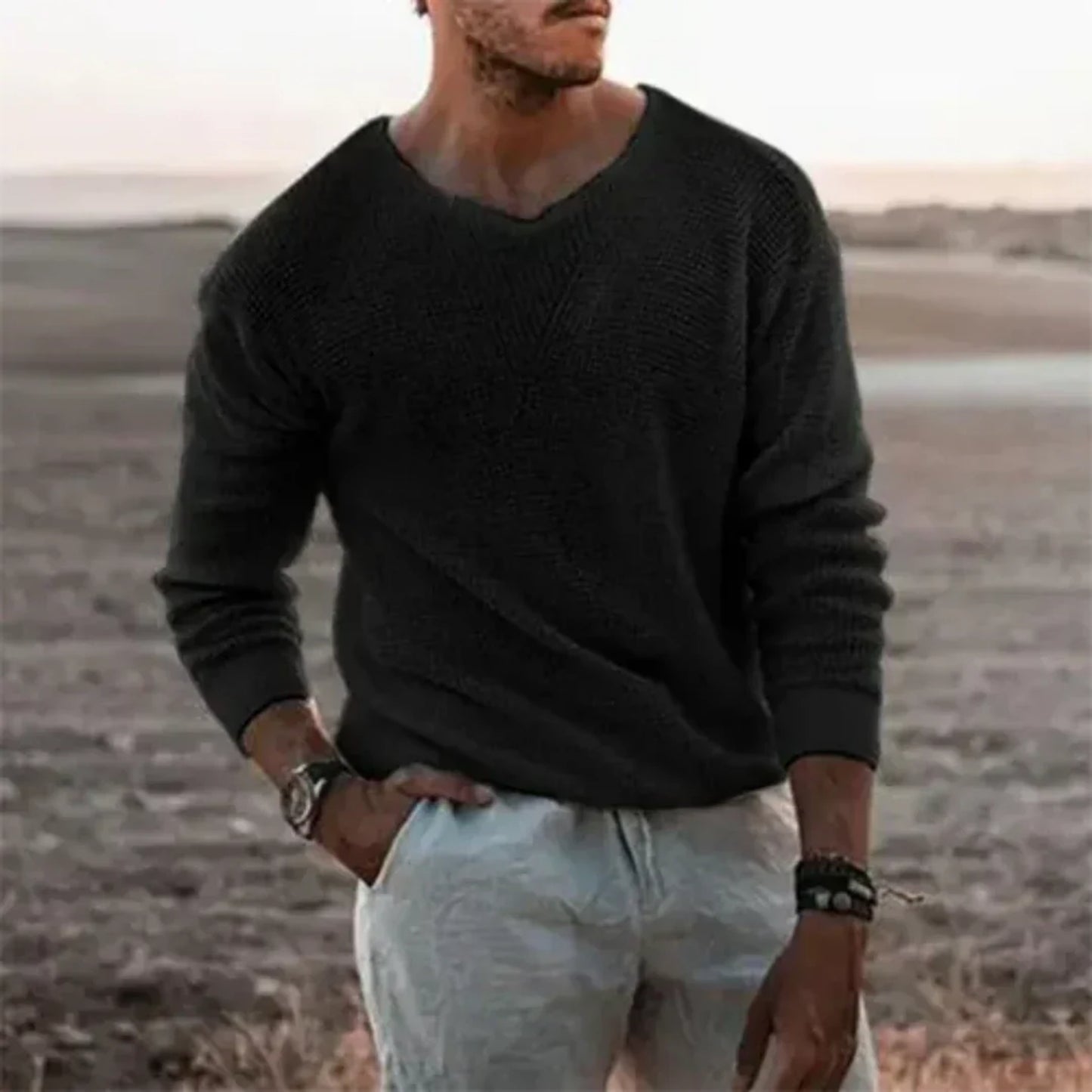 Heren Zachte Gebreide Casual Trui | Warm