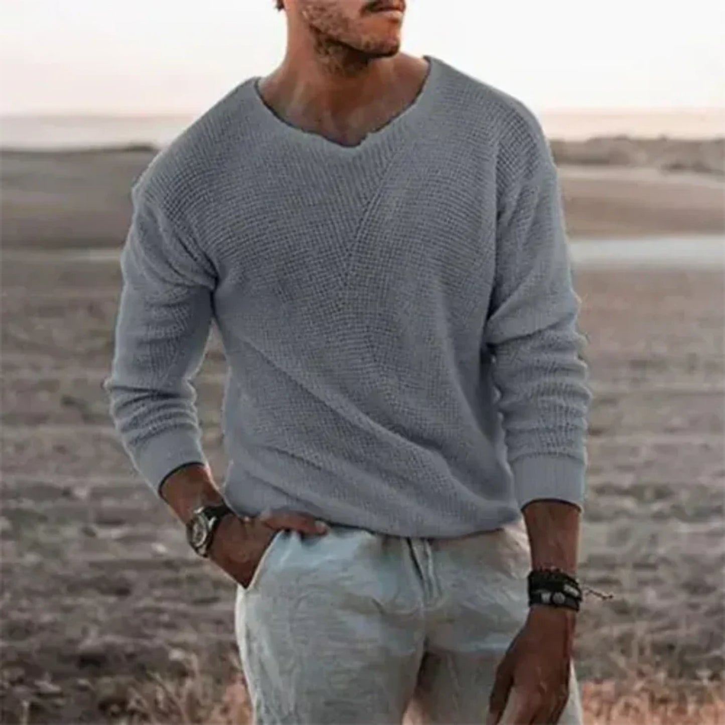 Heren Zachte Gebreide Casual Trui | Warm