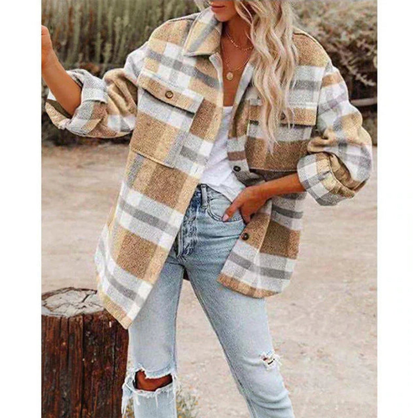 Eelgonda | Dames Geruit Overshirt | Knoopsluiting