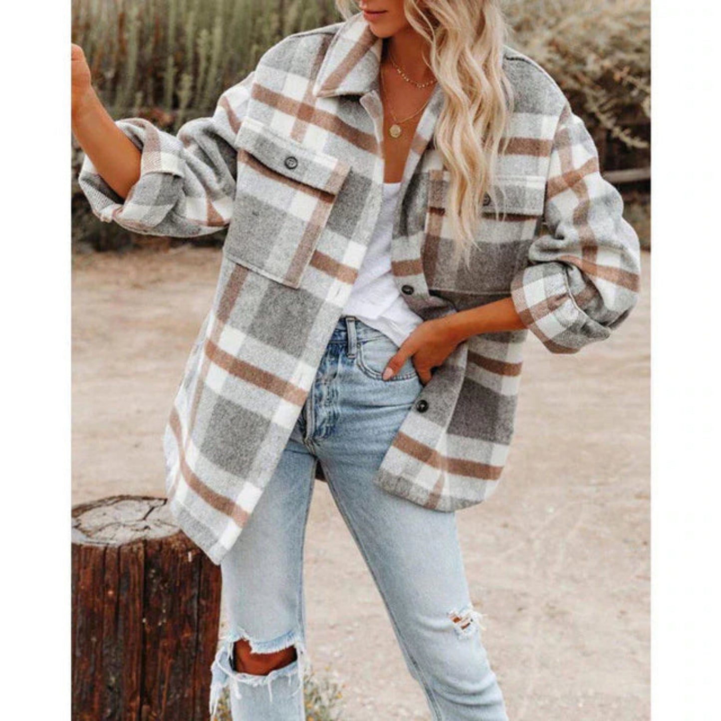 Eelgonda | Dames Geruit Overshirt | Knoopsluiting