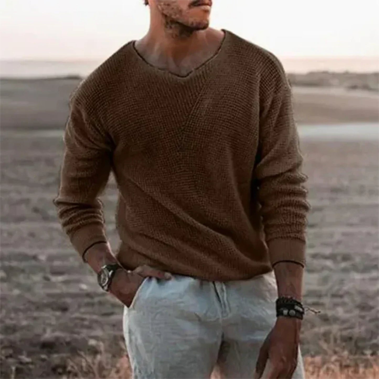 Heren Zachte Gebreide Casual Trui | Warm