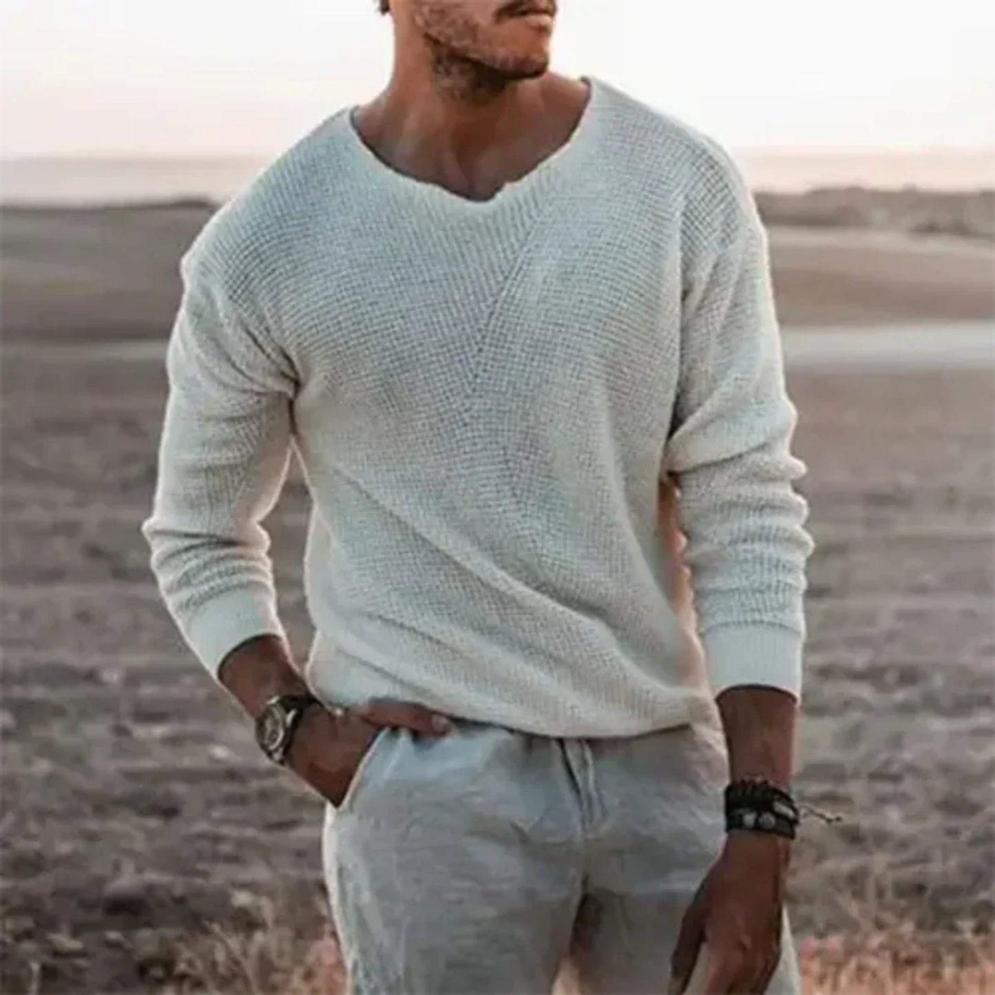 Heren Zachte Gebreide Casual Trui | Warm