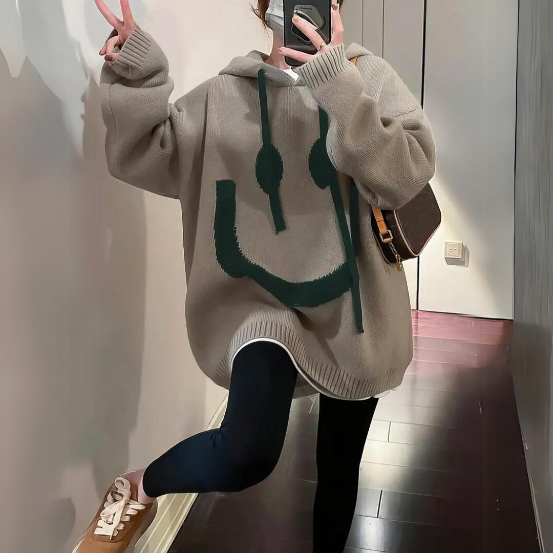 Vera | Warme Hoodie Smiley Print