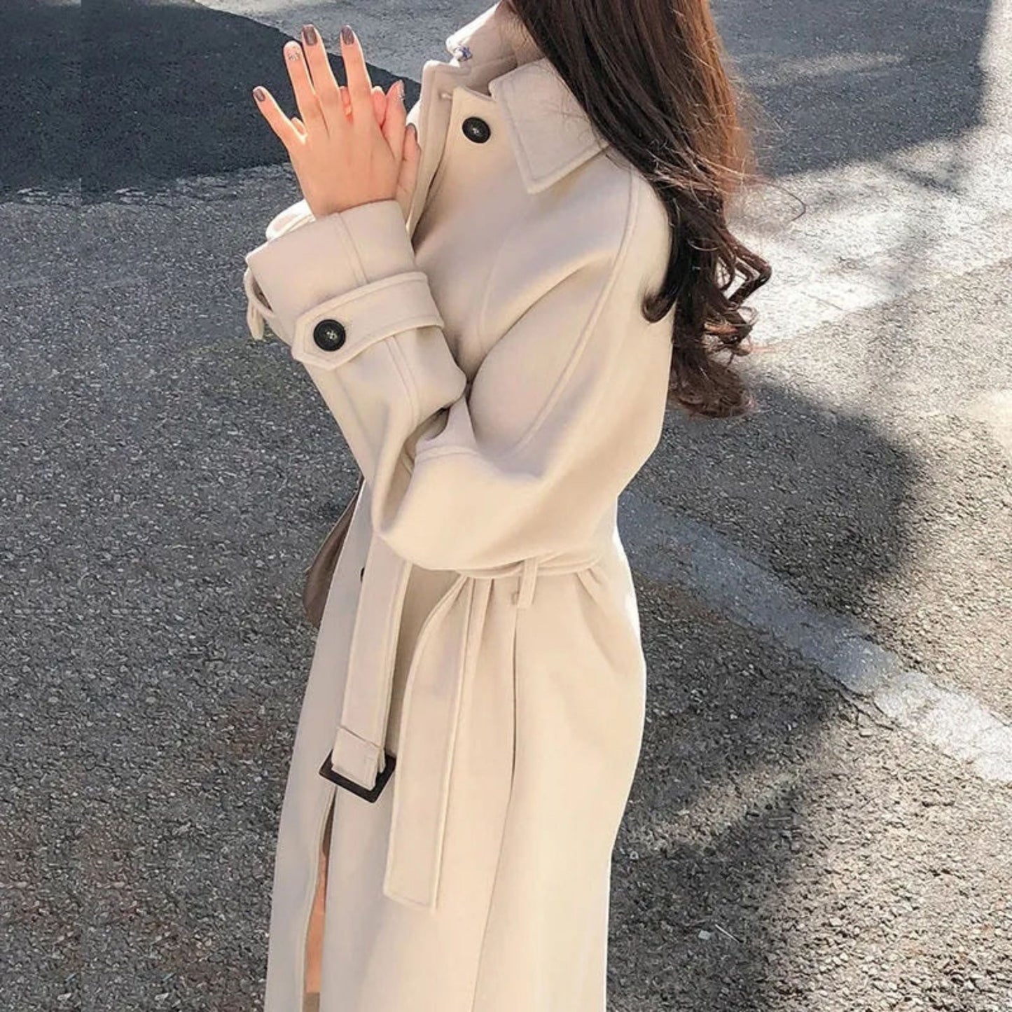 Eelverina | Dames Trench Coat | Lange Button-Up