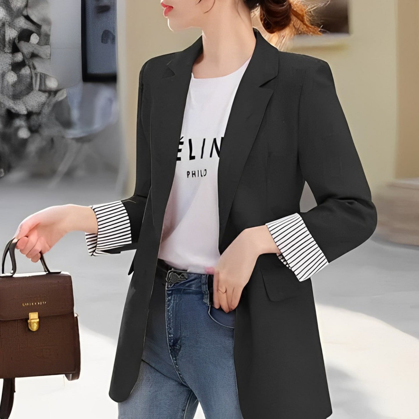 Dames Elegante Blazer | Strepen Accenten