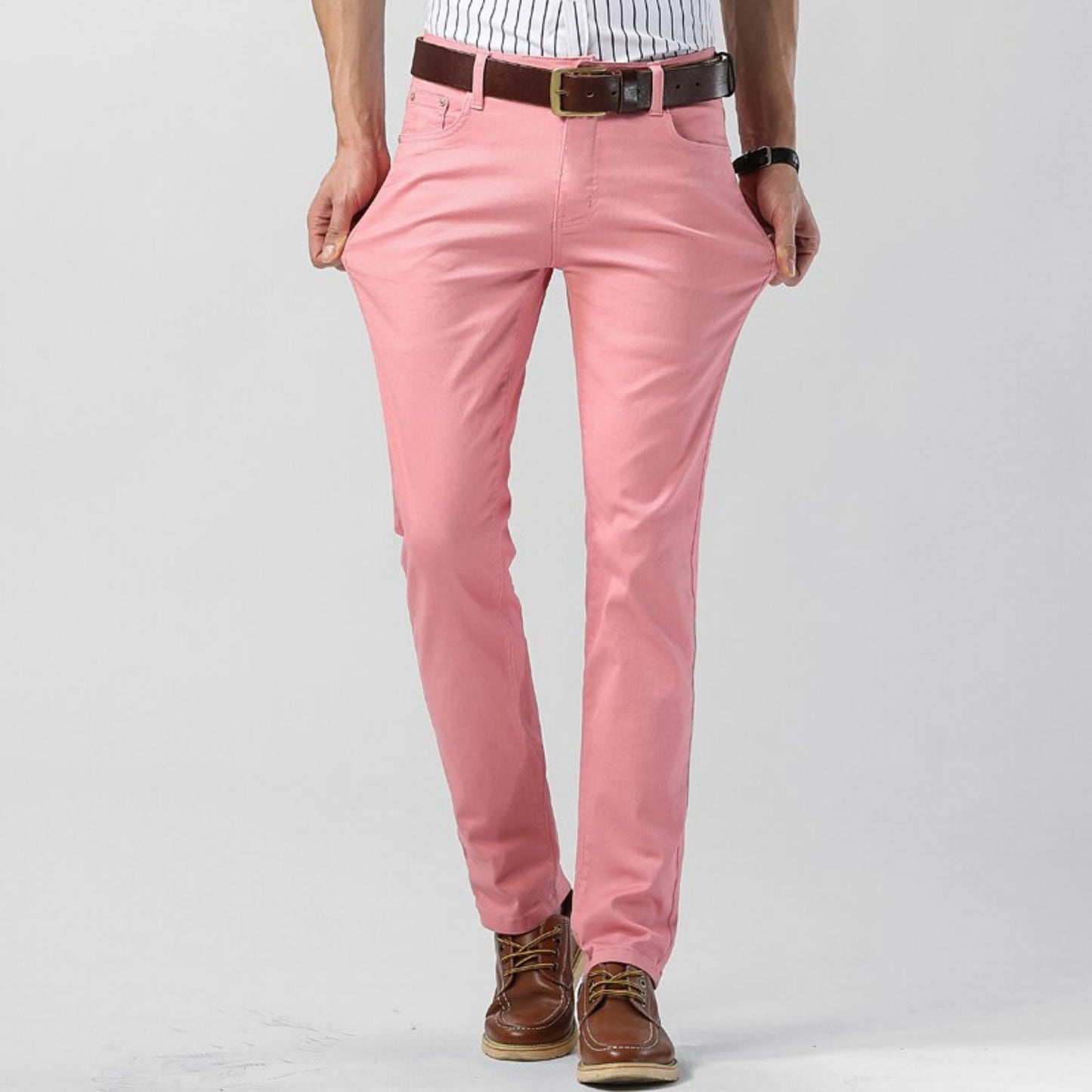 Heren Rechtoe-Rechtaan Stretch Broek | Casual Kleur