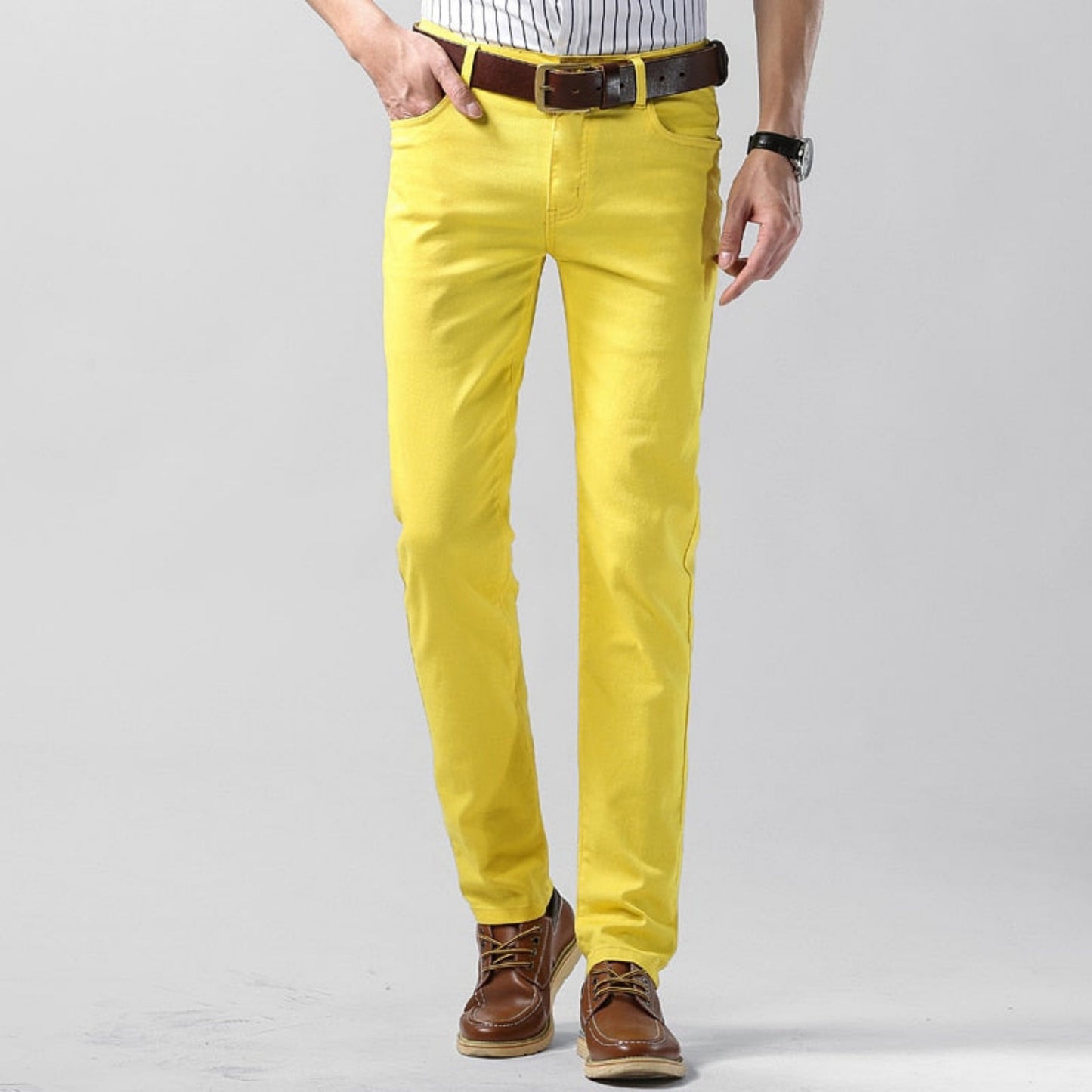 Heren Rechtoe-Rechtaan Stretch Broek | Casual Kleur
