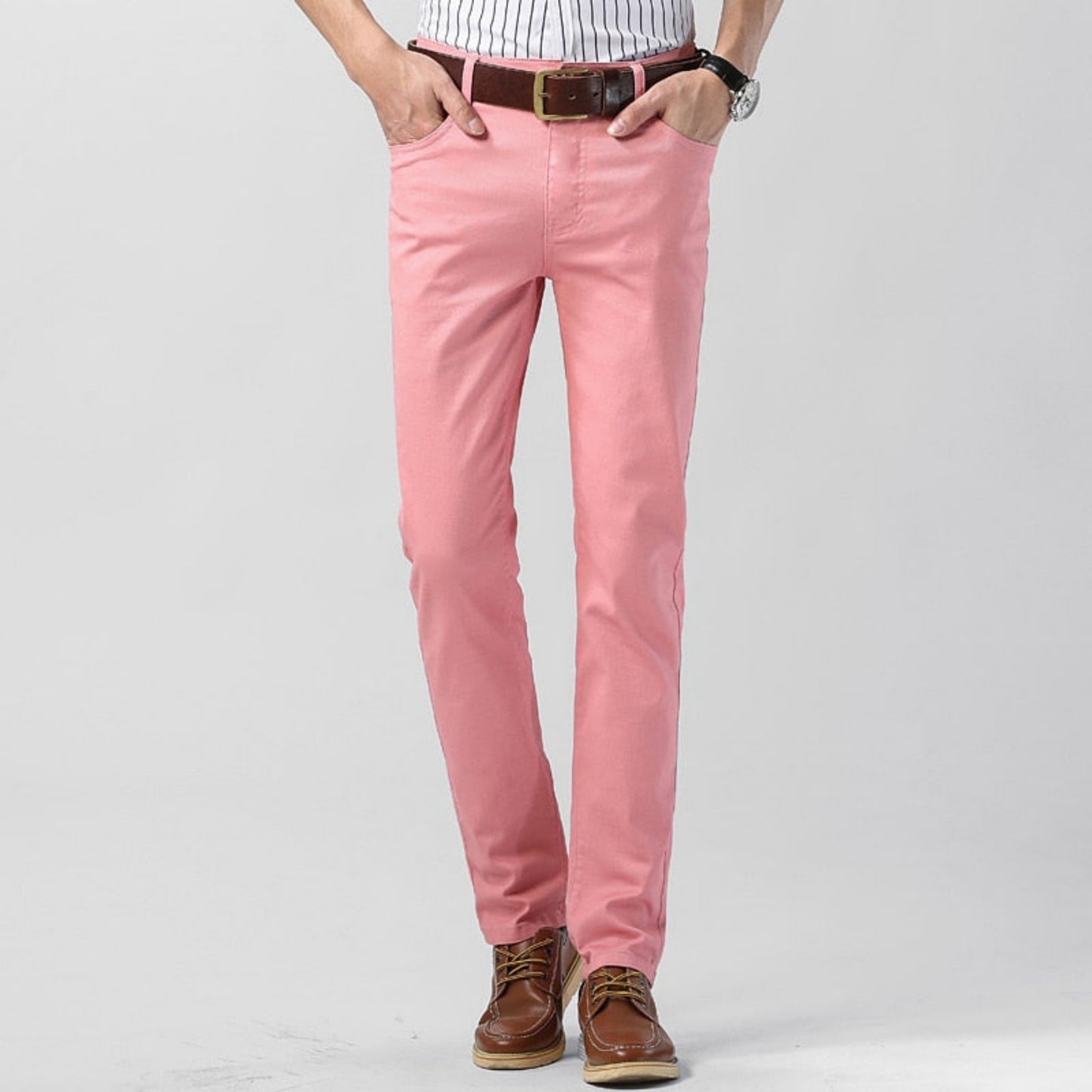 Heren Rechtoe-Rechtaan Stretch Broek | Casual Kleur