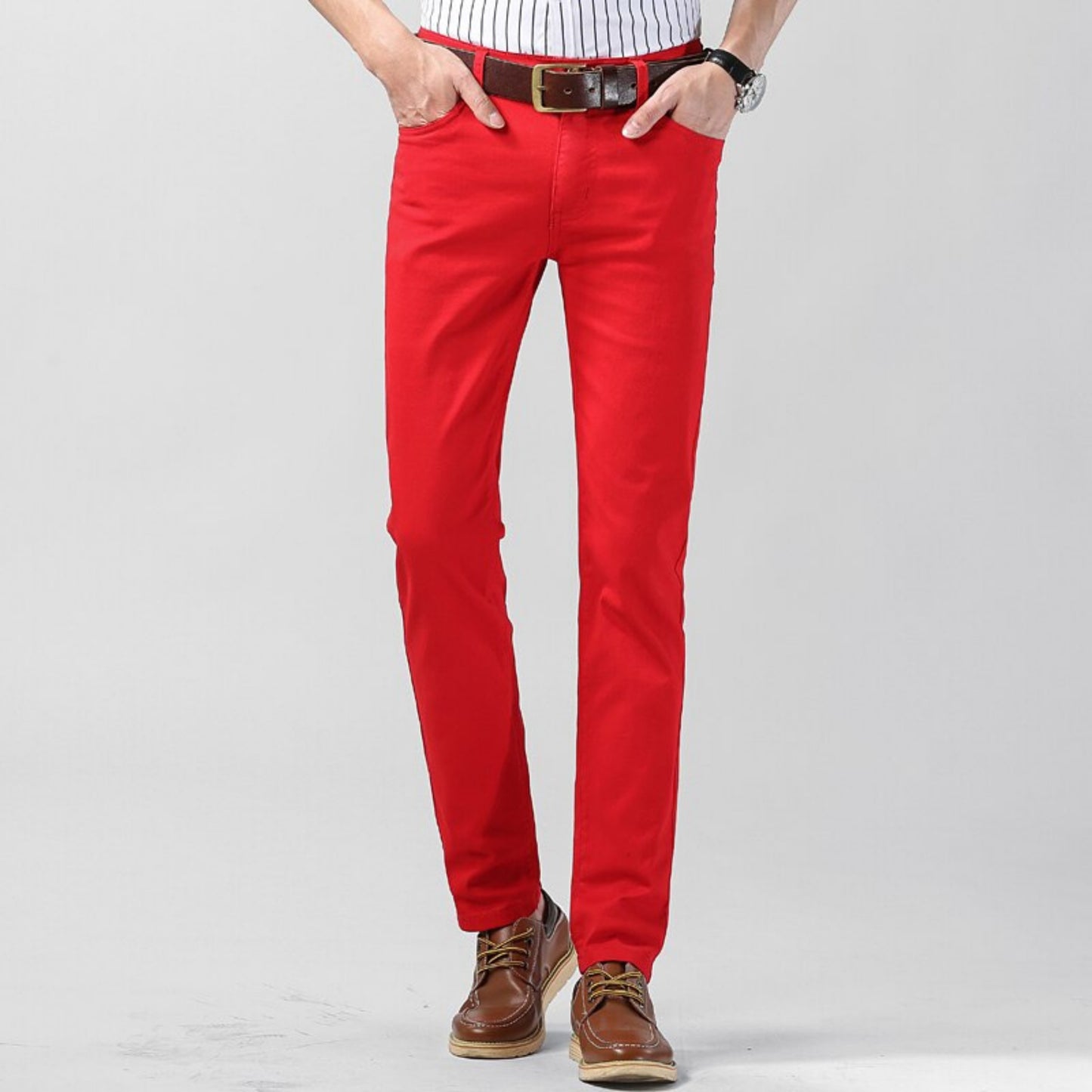 Heren Rechtoe-Rechtaan Stretch Broek | Casual Kleur